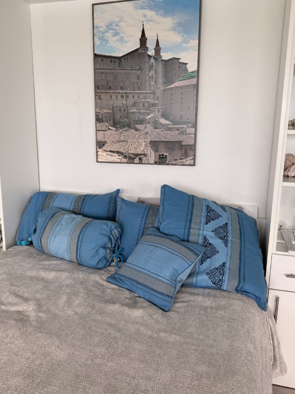Nepalese Handwoven Blues Pillowcase Cover 18" x 29" - Picture 5 of 5